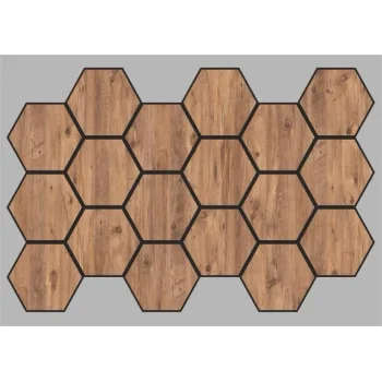 Jr.Hexagon Akustik Duvar Paneli Çam 55x87 cm