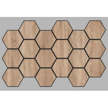 Jr.Hexagon Akustik Duvar Paneli Sonoma 55x87 cm