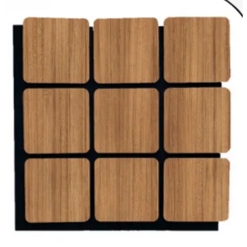 Kare Akustik Altıgen Duvar Paneli Teak 60cmx60cm