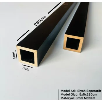 Siyah Seperatör Bölme Profili 5cmx5cmx280cm