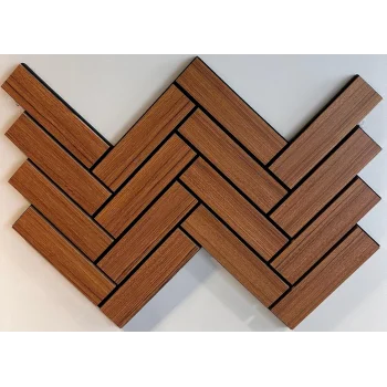 Teak Mozaik Akustik Duvar Paneli 56cmx76cm