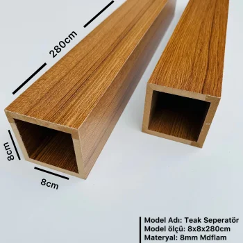Teak Seperatör Bölme Profili 8cmx8cmx280cm