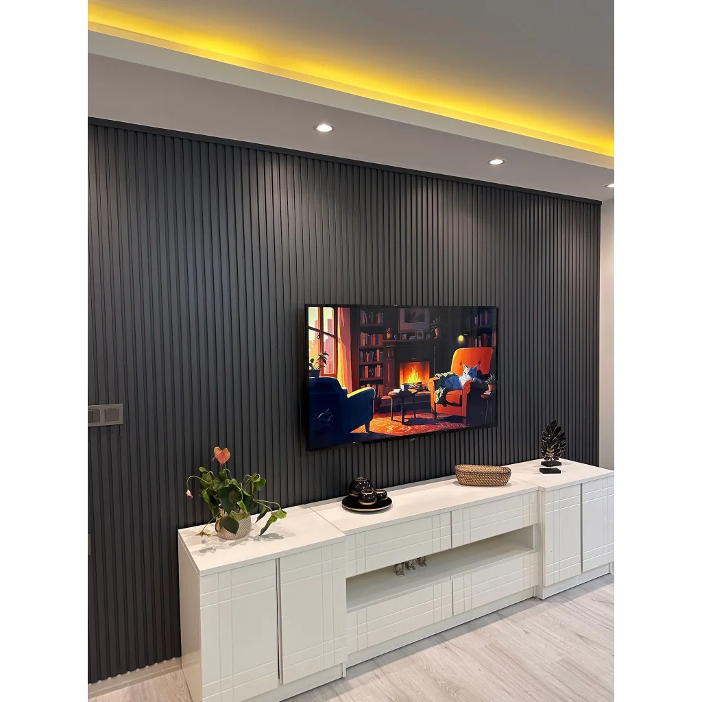 Antrasit Mdf Duvar Lambri Panel 12cmx275cm (12mm)