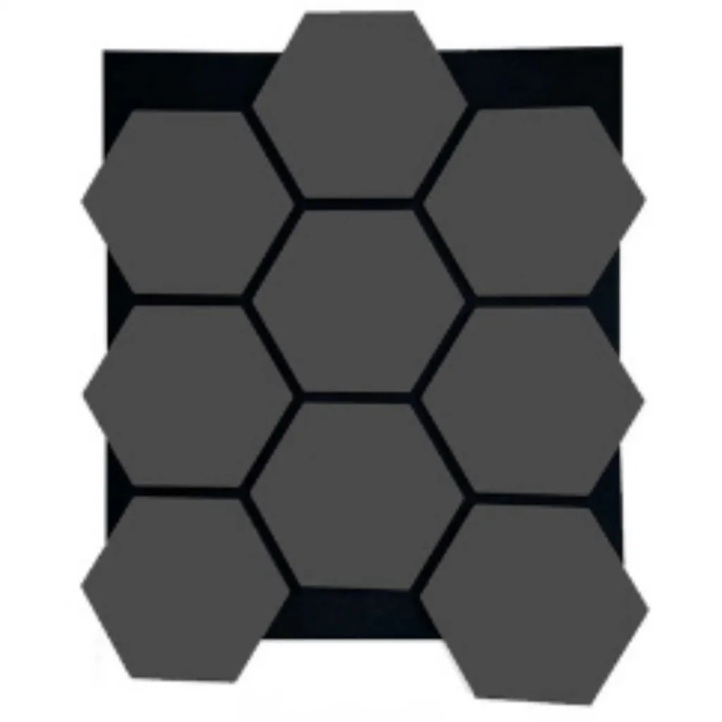 Hexagon Akustik Altıgen Duvar Paneli Antrasit 65cmx80cm