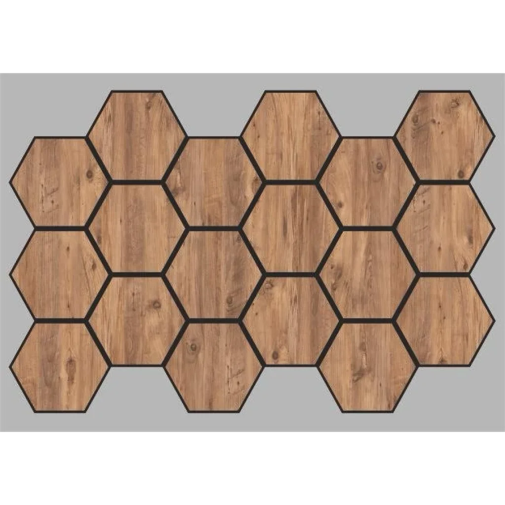 Jr.Hexagon Akustik Duvar Paneli Çam 55x87 cm