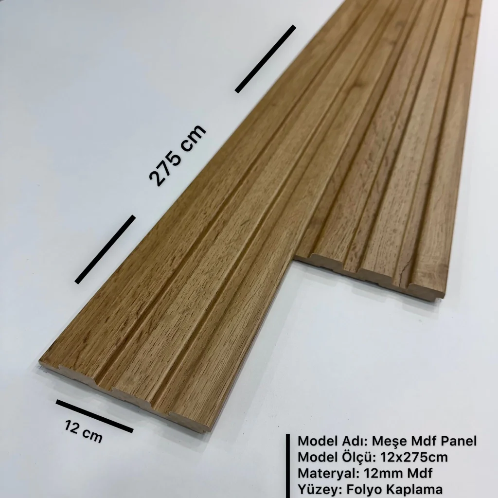Meşe Mdf Duvar Lambri Panel 12cmx275cm (12mm)