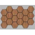 Jr.Hexagon Akustik Duvar Paneli Teak 55x87 cm