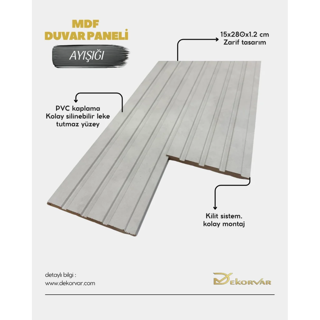 Ayışığı Tetra Mdf Lambri Duvar Paneli 15cmx280cm