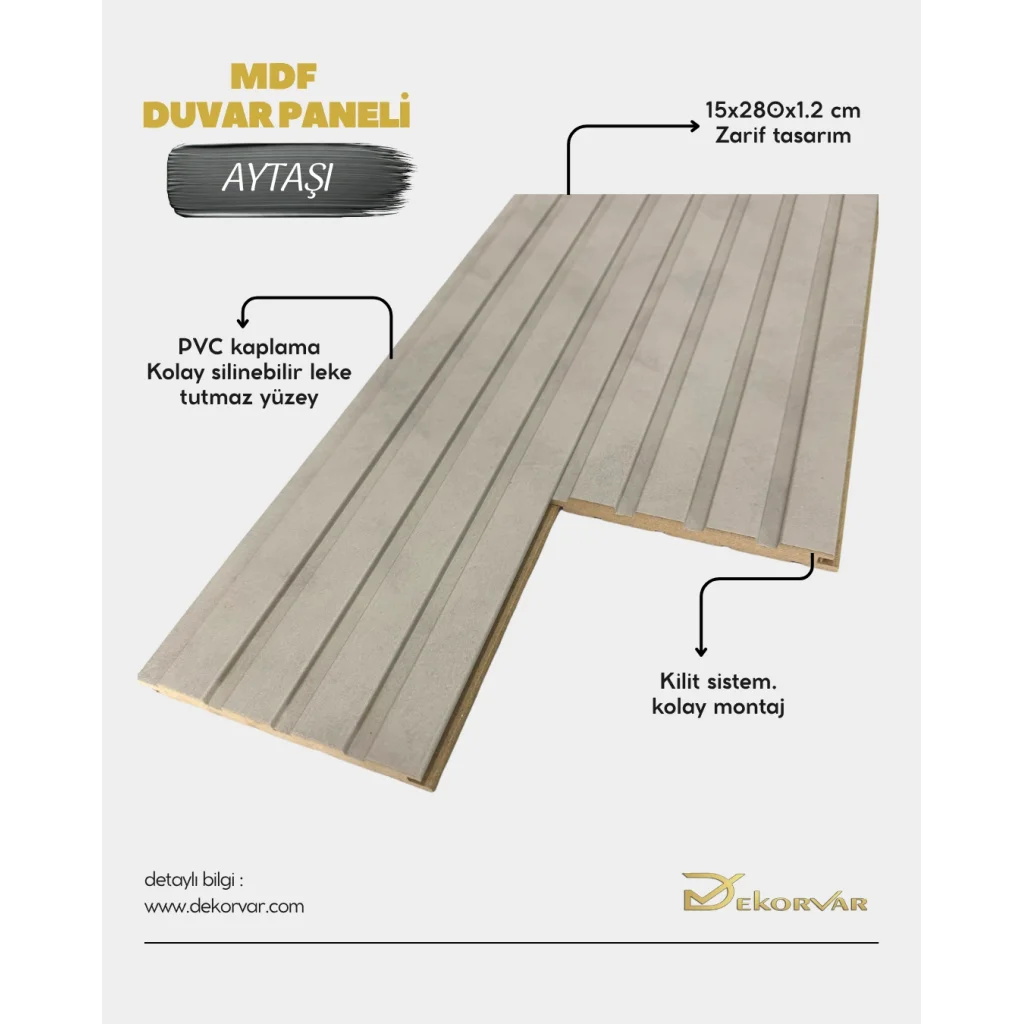Aytaşı Tetra Mdf Lambri Duvar Paneli 15cmx280cm