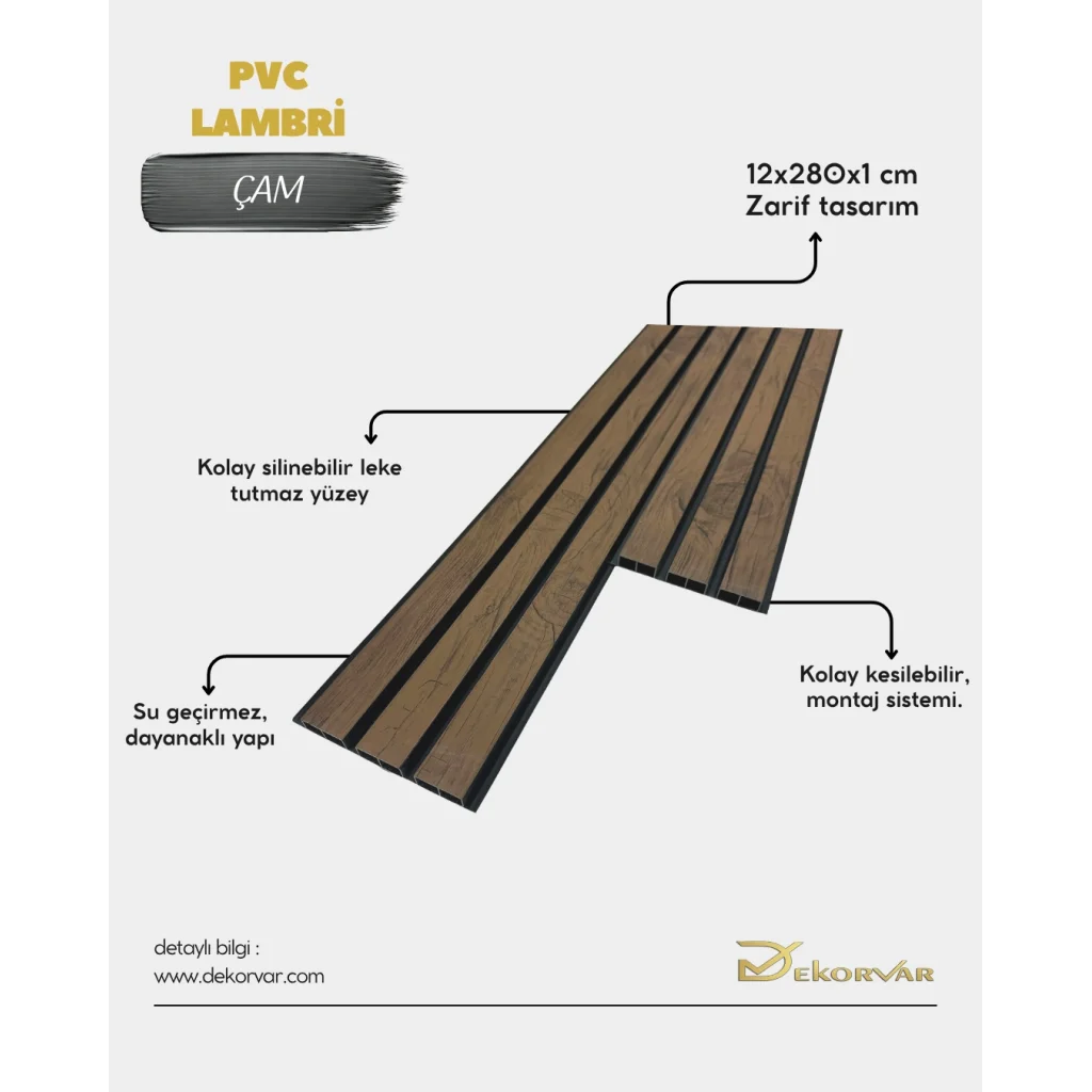 Çam Pvc Duvar ve Tavan Lambri- 12cm