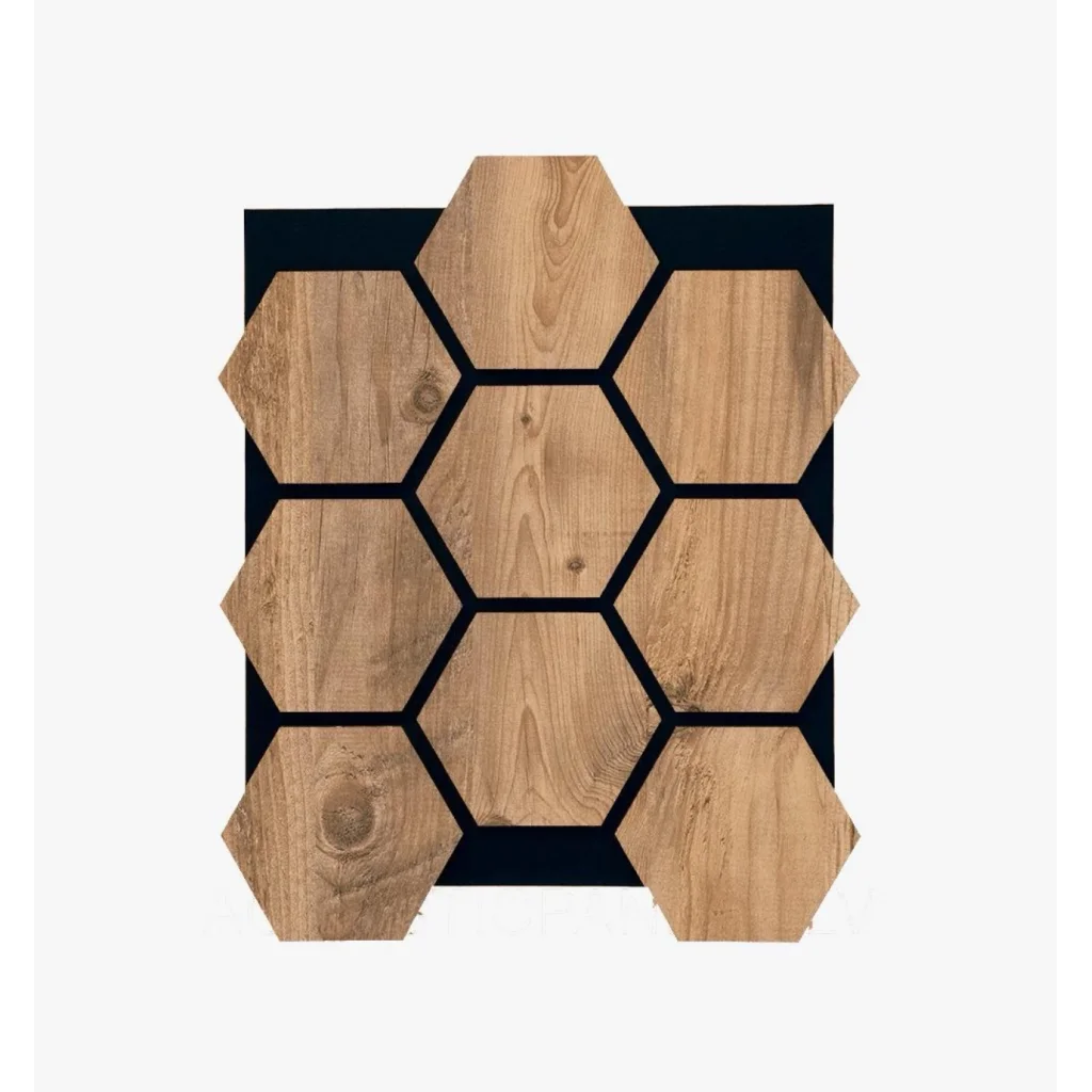 Hexagon Akustik Altıgen Duvar Paneli Çam - 65cmx80cm