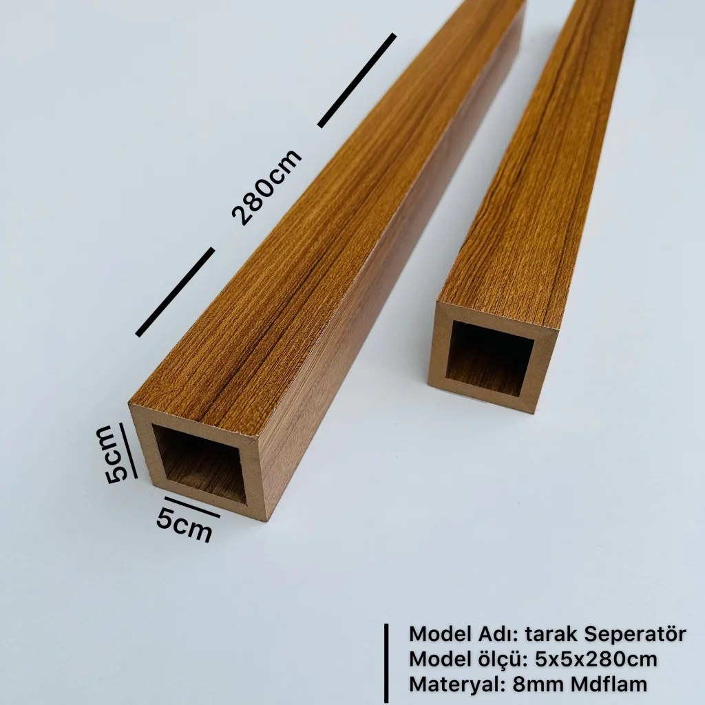 Teak Seperatör Bölme Profili 5cmx5cmx280cm