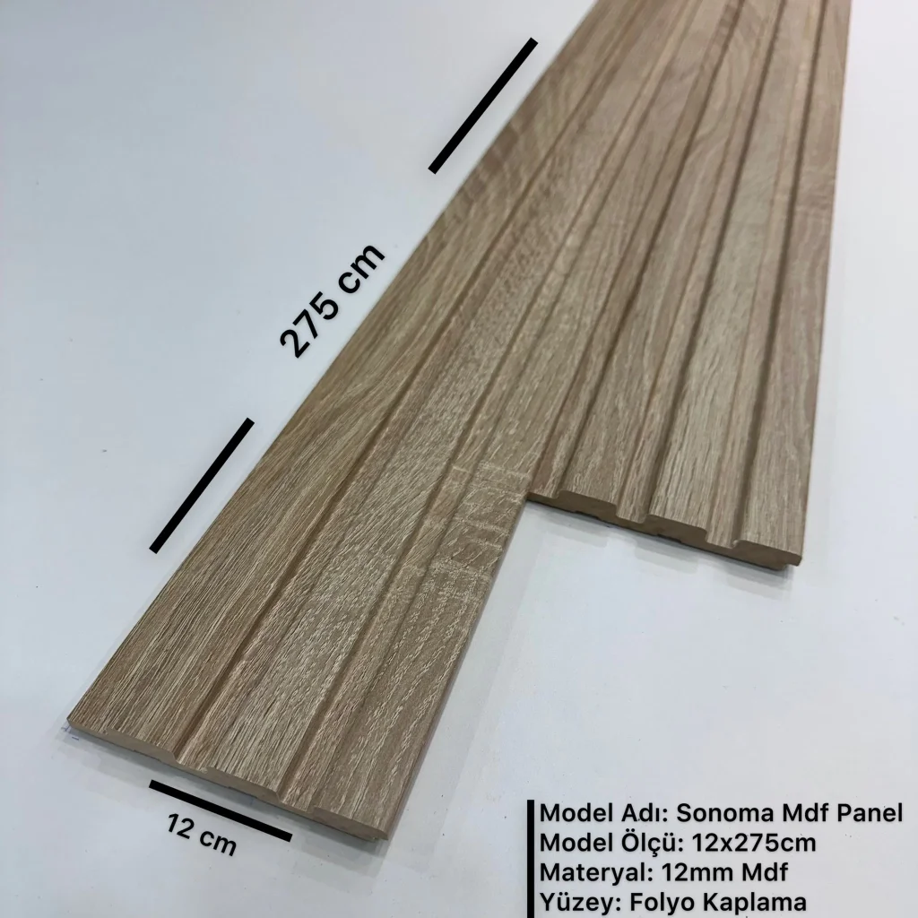 Sonoma Mdf Duvar Lambri Panel 12cmx275cm (12mm)