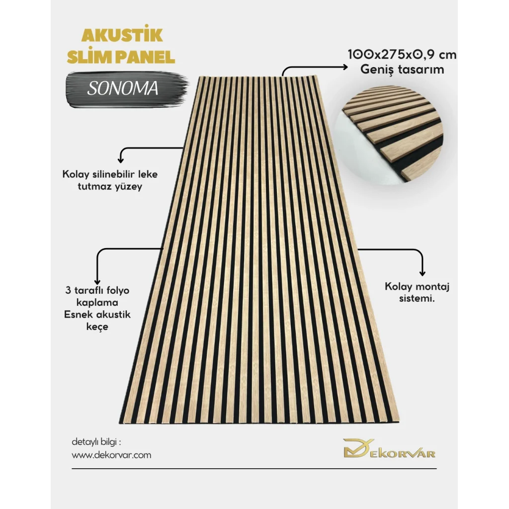 Sonoma Slim Duvar Kaplama Paneli 100cmx275cm