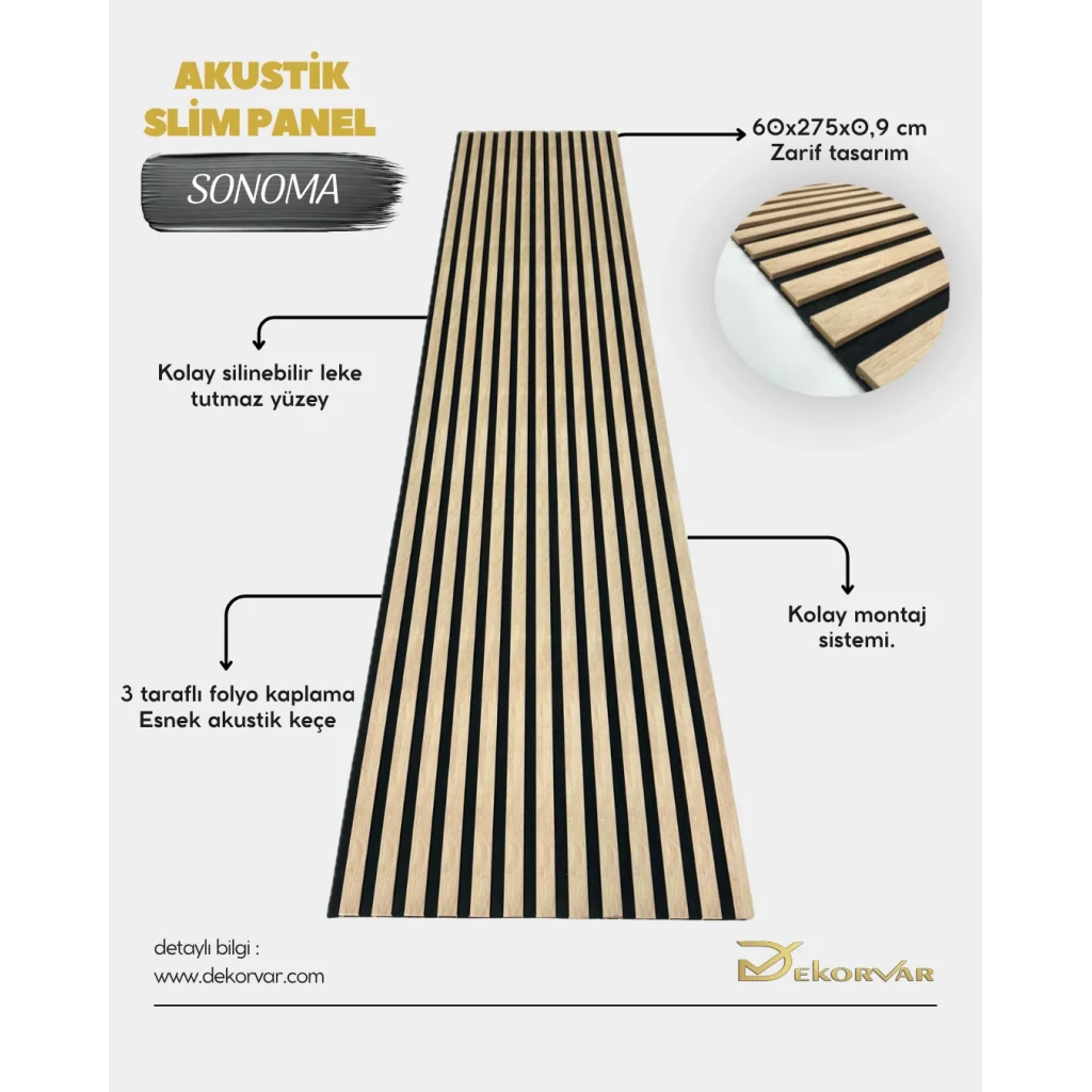 Sonoma Slim Duvar Kaplama Paneli 60cmx275cm