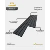 Antrasit Pvc Duvar ve Tavan Lambri- 12cm