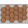 Jr.Hexagon Akustik Duvar Paneli Teak 55x87 cm