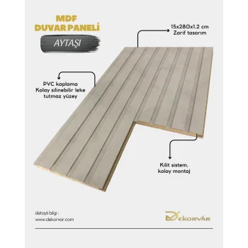 Aytaşı Tetra Mdf Lambri Duvar Paneli 15cmx280cm