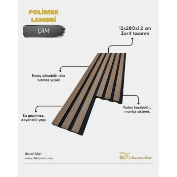 Çam Polimer Duvar ve Tavan Paneli - 12mm
