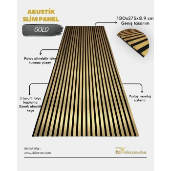 Gold Slim Duvar Kaplama Paneli 100cmx275cm