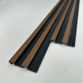 Siyah Teak Polimer Lambri Duvar ve Tavan Paneli - 18mm