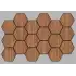 Jr.Hexagon Akustik Duvar Paneli Teak 55x87 cm