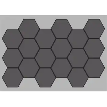 Jr.Hexagon Akustik Duvar Paneli Antrasit 55x87 cm