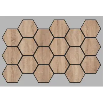 Jr.Hexagon Akustik Duvar Paneli Sonoma 55x87 cm