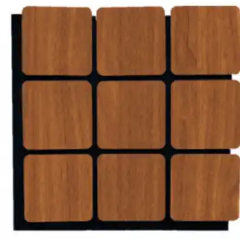 Kare Akustik Altıgen Duvar Paneli Ceviz 60cmx60cm