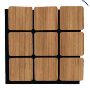 Kare Akustik Altıgen Duvar Paneli Teak 60cmx60cm