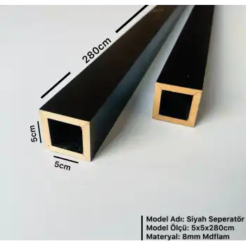 Siyah Seperatör Bölme Profili 5cmx5cmx280cm