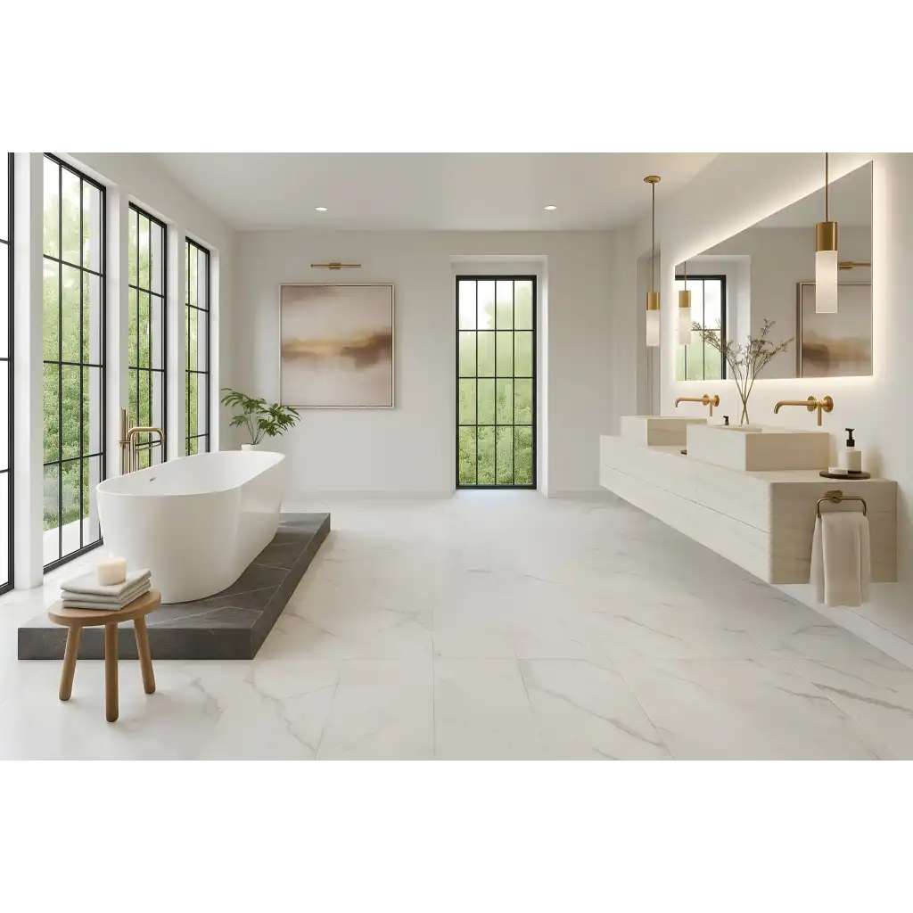 23cmX122cm CARRARA FLOOR DESENLİ SPC ZEMİN KAPLAMASI (9 ADET)