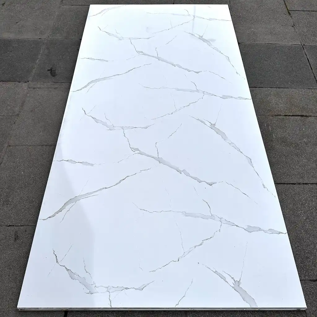 Bianco White Mermer Desenli Pvc Duvar Paneli 1220x2440x2.2