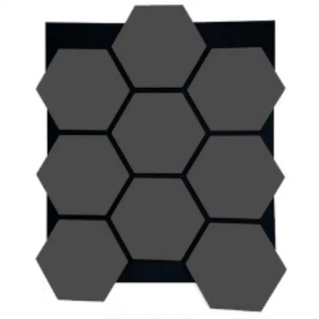 Hexagon Akustik Altıgen Duvar Paneli Antrasit 65cmx80cm