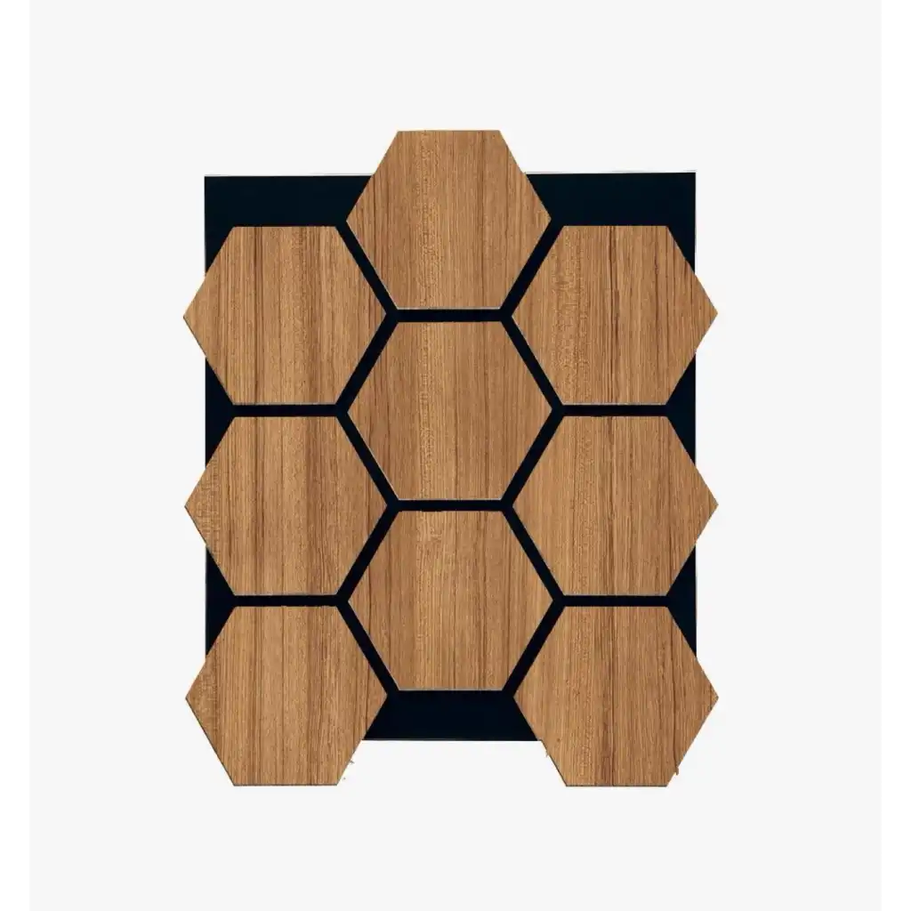 Hexagon Akustik Altıgen Duvar Paneli Teak- 65cmx80cm