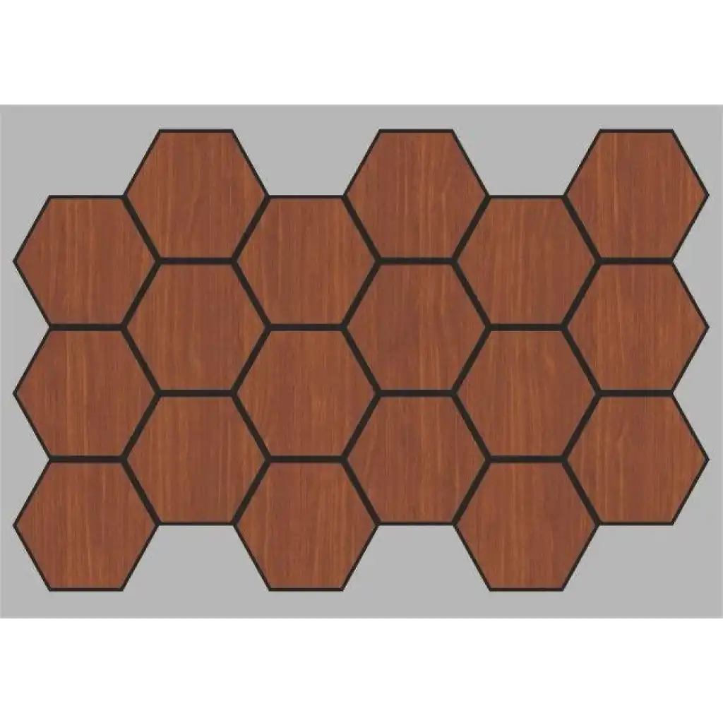 Jr.Hexagon Akustik Duvar Paneli Ceviz 55x87 cm