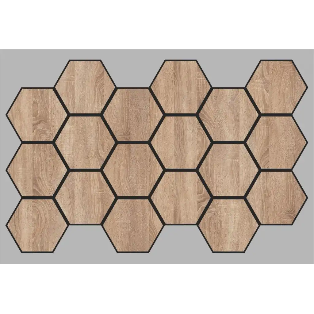 Jr.Hexagon Akustik Duvar Paneli Sonoma 55x87 cm