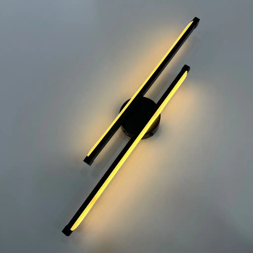 Siyah Çift Yönlü Şarjlı Led Aplik Gün Işığı 50cm