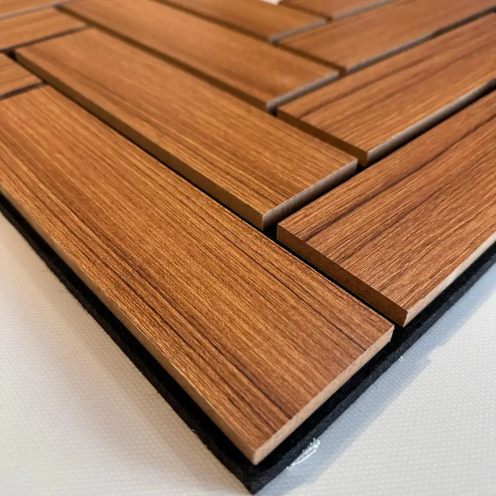 Teak Mozaik Akustik Duvar Paneli 56cmx76cm