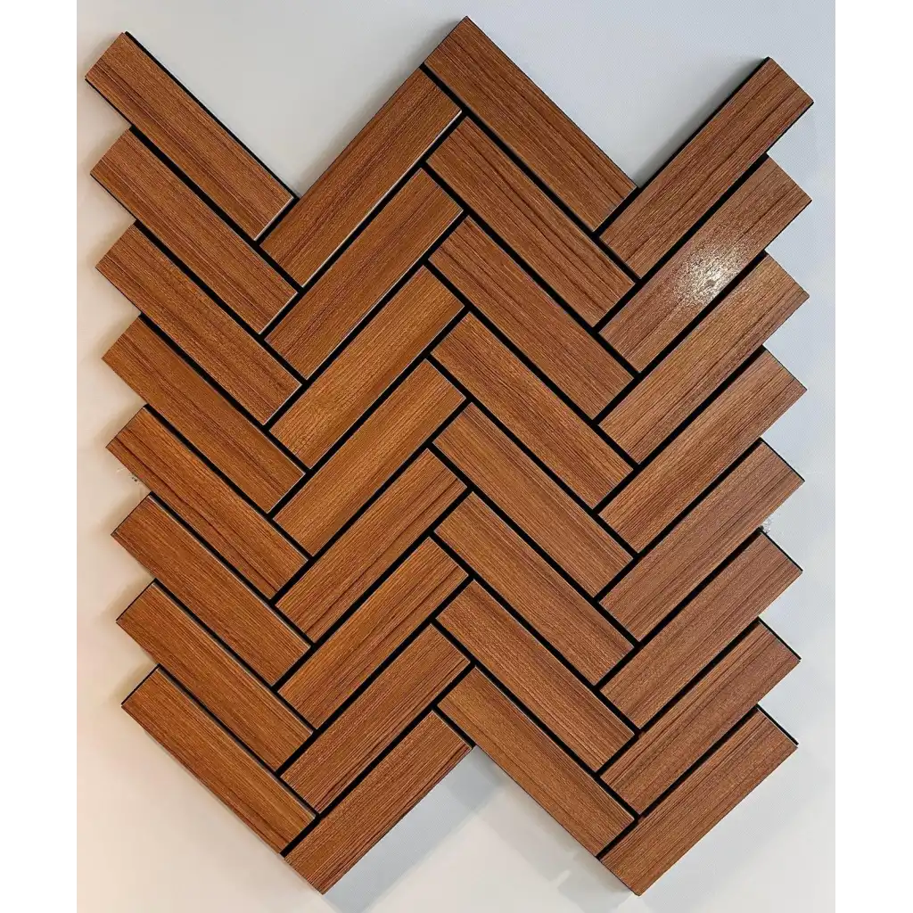 Teak Mozaik Akustik Duvar Paneli 56cmx76cm