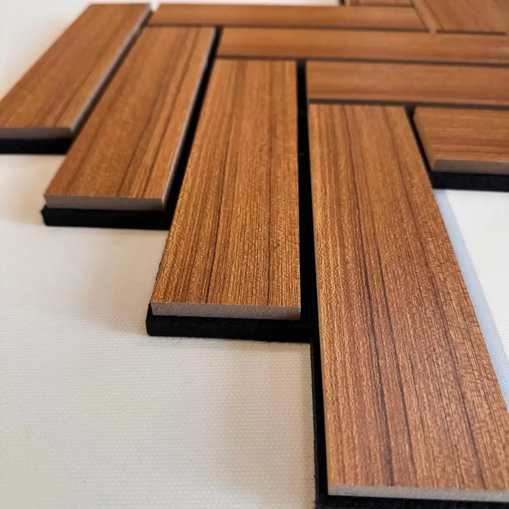 Teak Mozaik Akustik Duvar Paneli 56cmx76cm