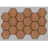 Jr.Hexagon Akustik Duvar Paneli Teak 55x87 cm