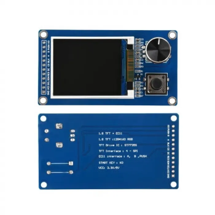 1.8 ST7735 LCD TFT Ekran + EC11 Rotary Encoder Modülü