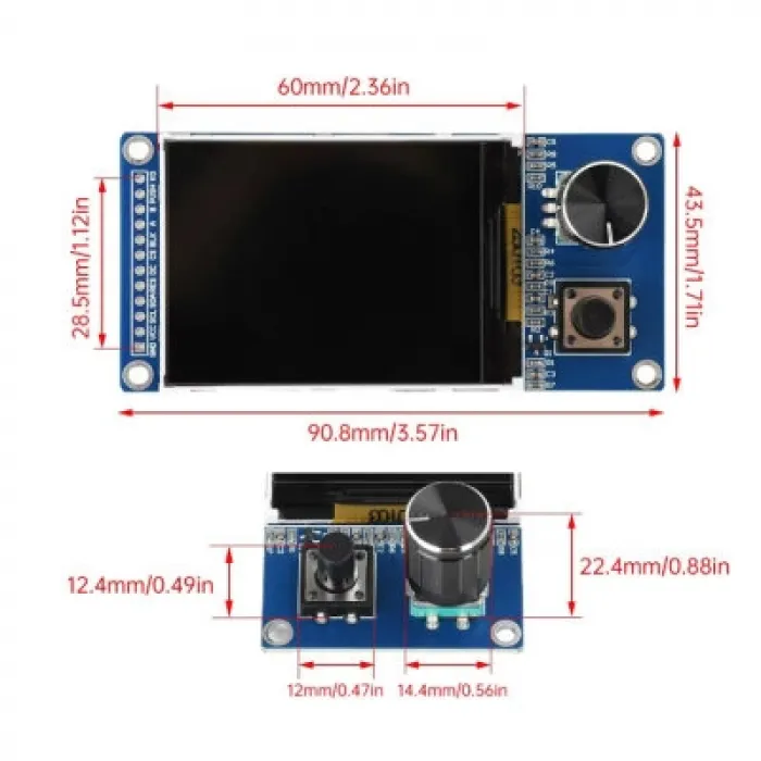 2.4 ST7789 LCD TFT Ekran + EC11 Rotary Encoder Modülü