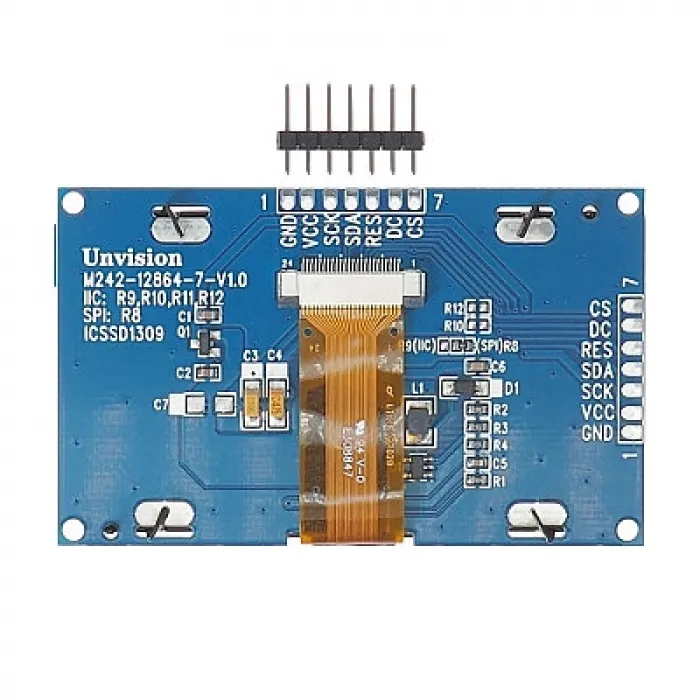 2.42 128x64 SSD1309 OLED LCD Ekran - Sarı