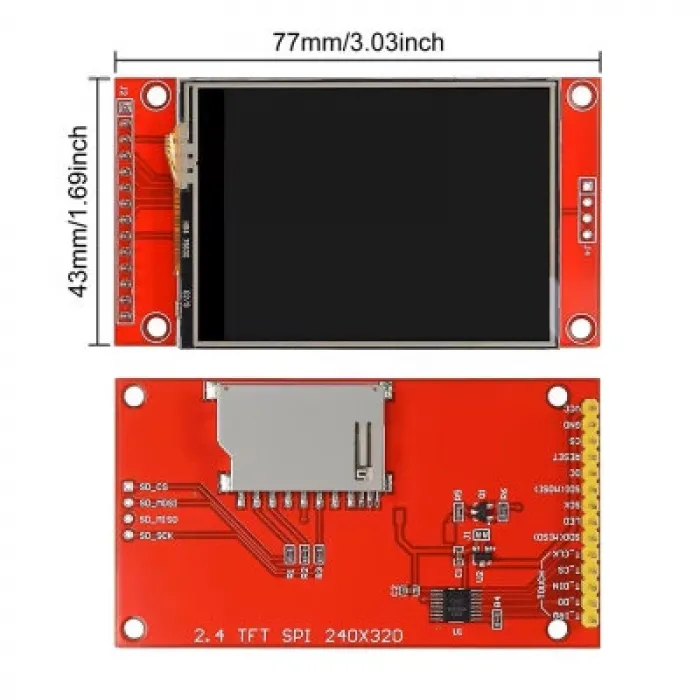 2.8 ILI9341 Dokunmatik LCD Ekran SPI 240x320
