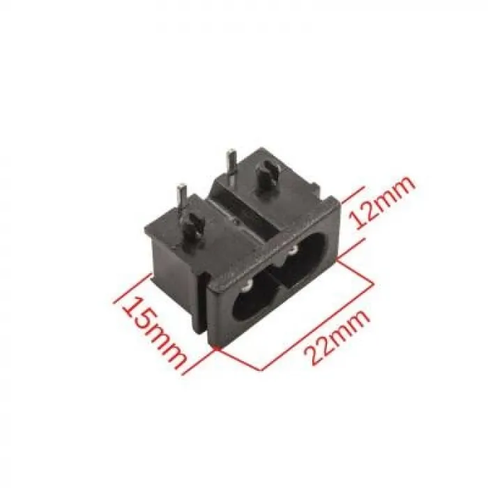 DB-8 C8 Erkek Power Soketi 90 Derece 22x12mm