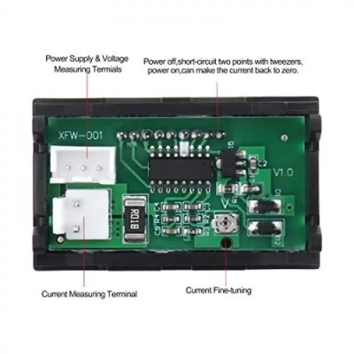 DC 100V 10A Voltmetre - Ampermetre Panel Tipi