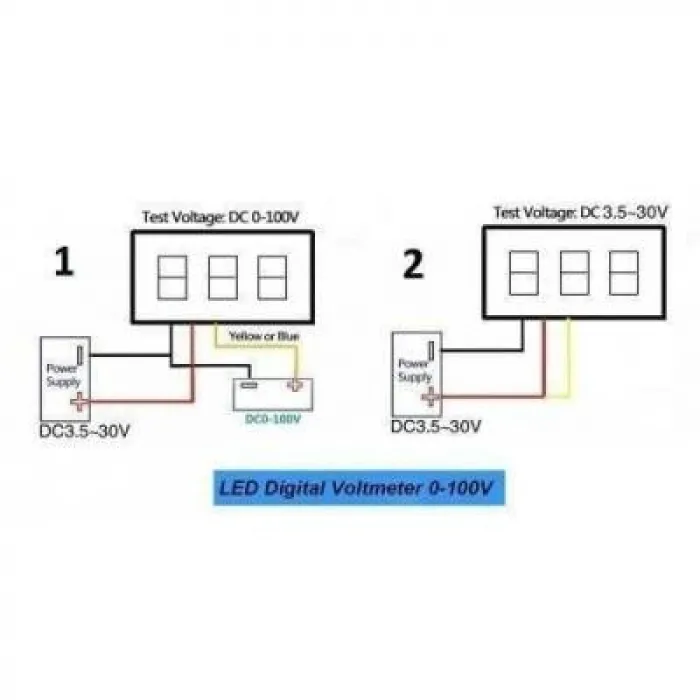 DC 100V 10A Voltmetre - Ampermetre Panel Tipi
