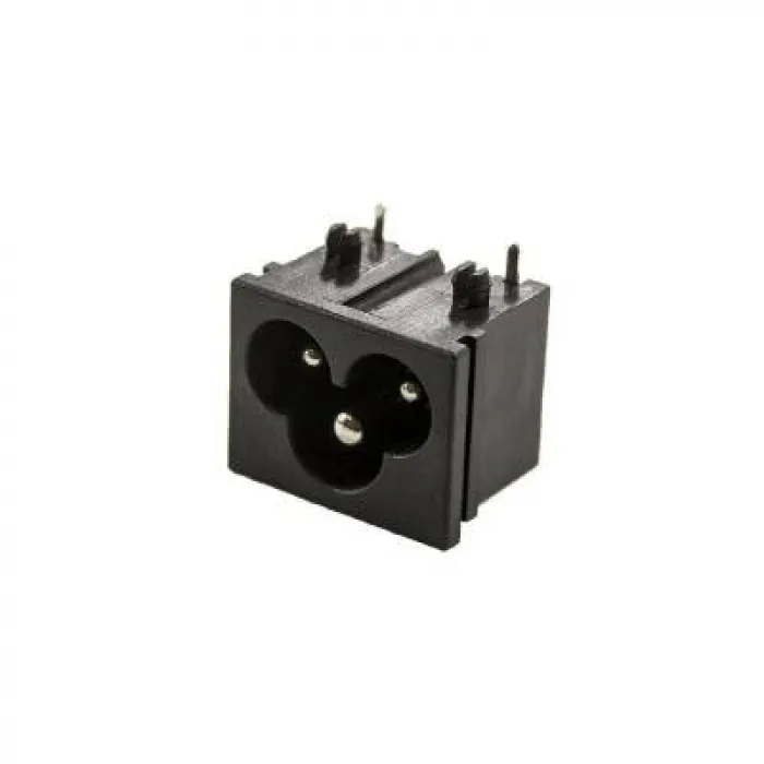 IEC320 C6 Erkek Power Soketi 90 Derece